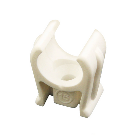 Pipe Clips 120-270-005 15mm Snap On Pipe Clips White x100