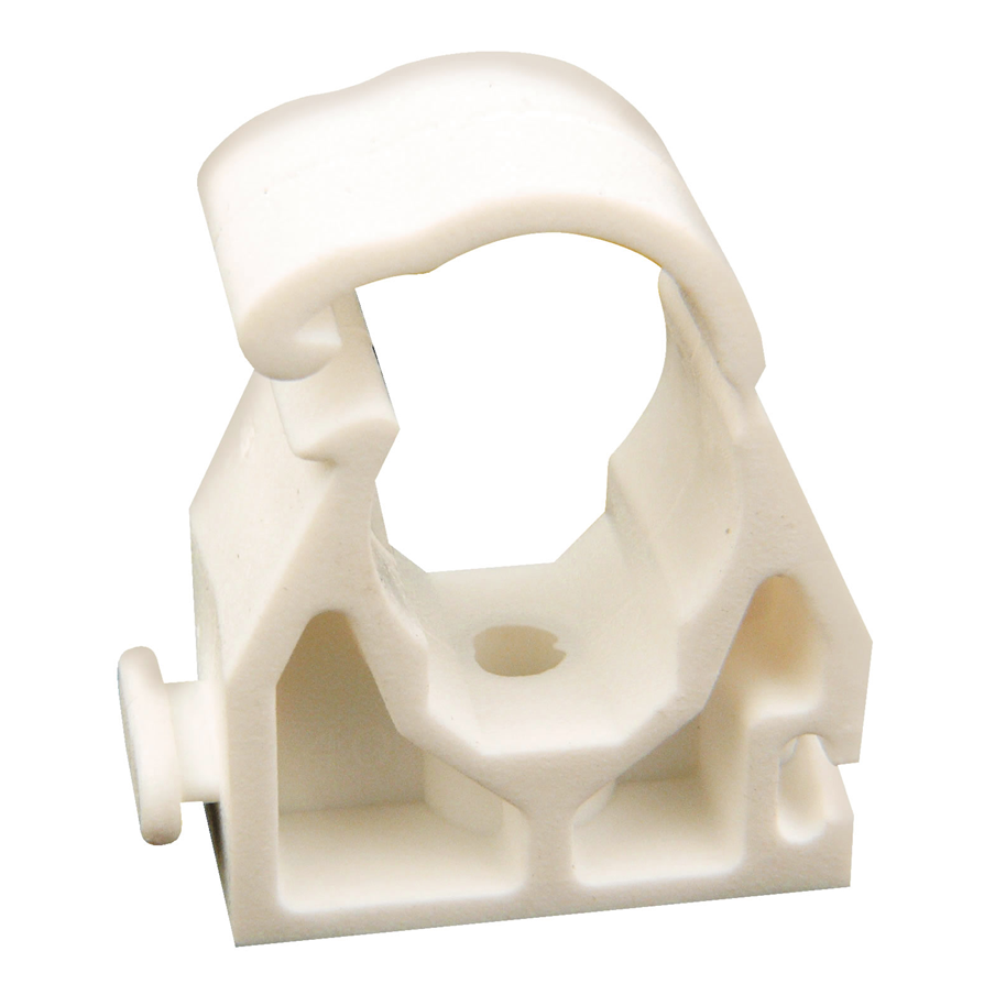 Pipe Clips 120-285-020 22mm Single Clip Lock White x50