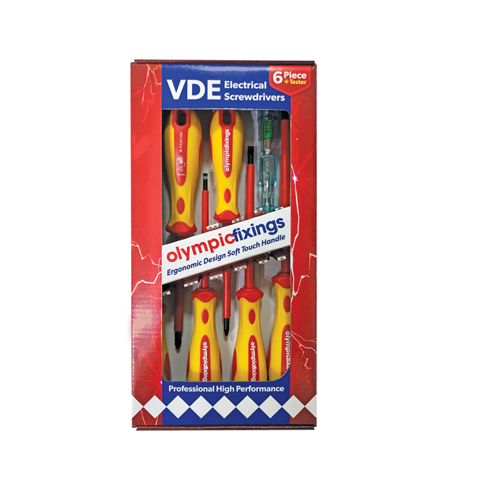 Olympic 224-010-325 VDE Softgrip Screwdriver & Tester 7pc Set
