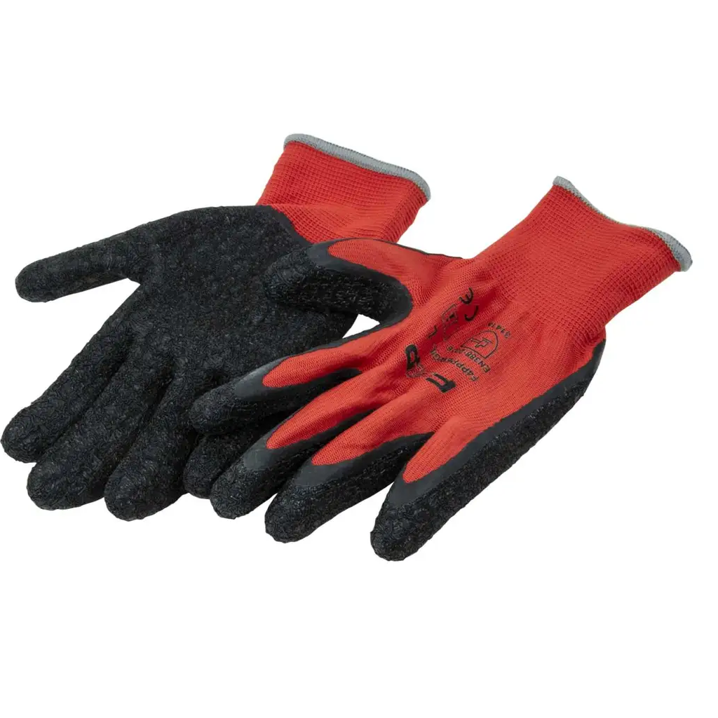  F4P Large Black Dipped Work Gloves