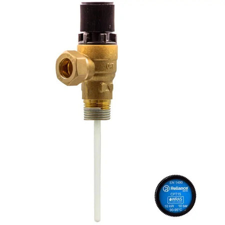 Reliance RWC 1/2 MBSP x 15mm CPT15 Pressure & Temperature Relief Valve 10 Bar PTEM540005 | Genuine Replacement Spare Part