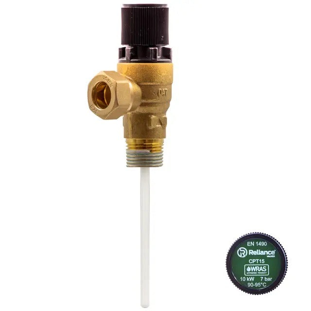 Reliance RWC 1/2 MBSP x 15mm CPT15 Pressure & Temperature Relief Valve 7 Bar PTEM540010